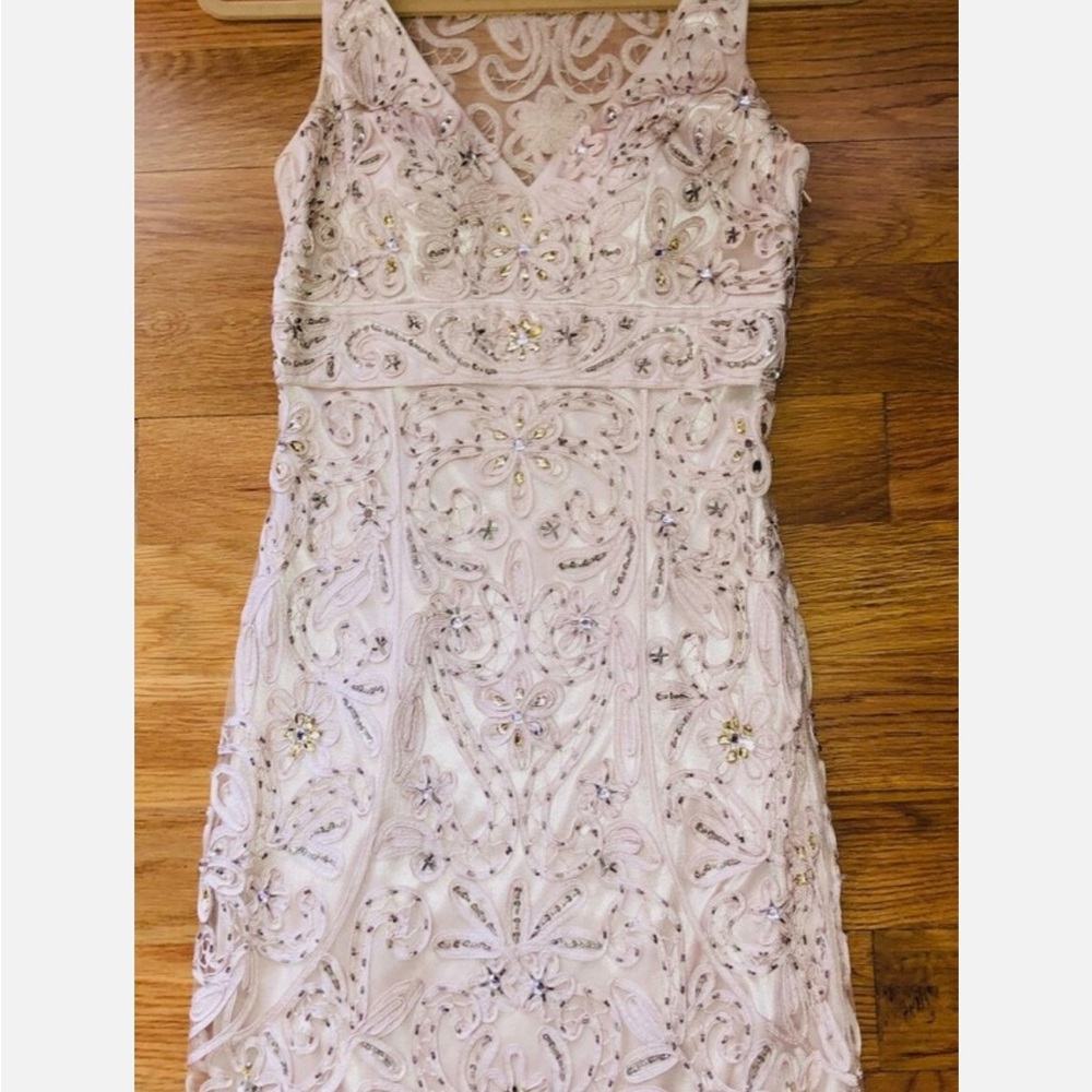 Sue Wong Blush Embroidered Dress